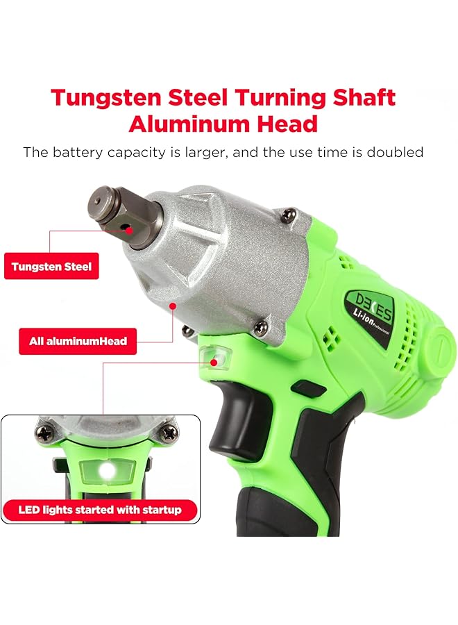 erorex Cordless Impact Wrench 1 2 Impact Gun W Battery And Charger Max Torque 320N.M 6Pcs Impact Driver Sockets Electric Impact Wrench Set W Variable Speed For Car Tires  - Image 5