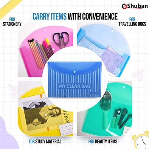 Shuban Premium A4 File Folder with Button Closure | Document Organizer for Office, School & Travel | Waterproof Plastic Folder (20 Pcs) - Image 5