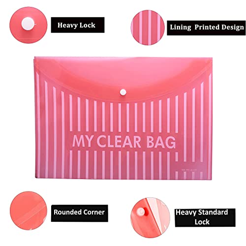 Shuban Premium A4 File Folder with Button Closure | Document Organizer for Office, School & Travel | Waterproof Plastic Folder (20 Pcs) - Image 3