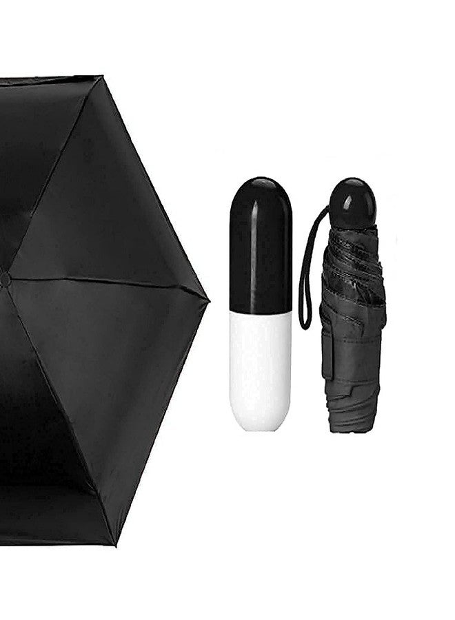 TECH LOGO ELECTRONICS Umbrella with Cute Capsule Case,5 Folding Compact Pocket Umbrella for UV Protection Rain Outdoor Car Umbrella for Women, Kids (Multi-color) - Image 1