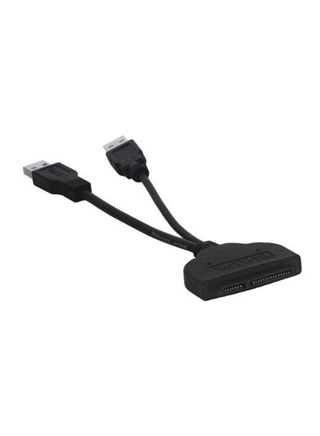 NIBEMINENT USB 3.0 to SATA 7 15 Pin 22Pin Adapter Cable for 2.5 inch HDD Hard Disk Drive - Black black