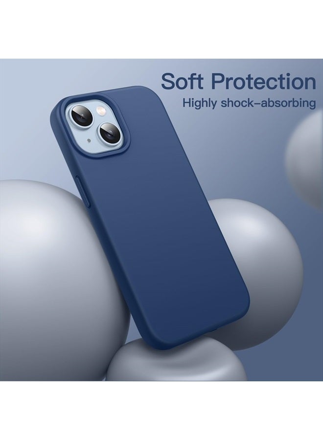 Jetech Silicone Case for iPhone 14 6.1-Inch, Silky-Soft Touch Full-Body Protective Phone Case, Shockproof Cover with Microfiber Lining (Cobalt Blue) - Image 4