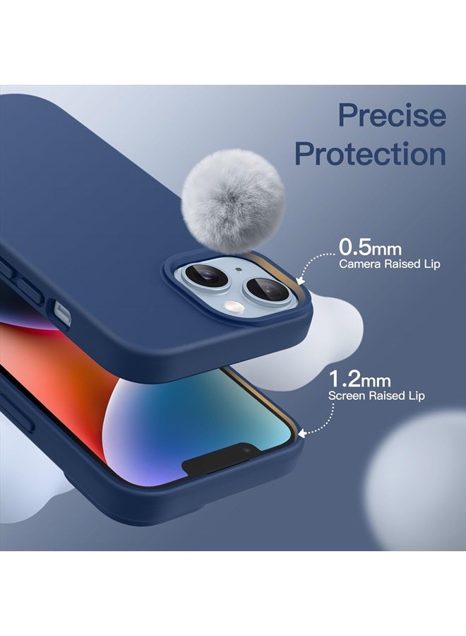 Jetech Silicone Case for iPhone 14 6.1-Inch, Silky-Soft Touch Full-Body Protective Phone Case, Shockproof Cover with Microfiber Lining (Cobalt Blue) - Image 5
