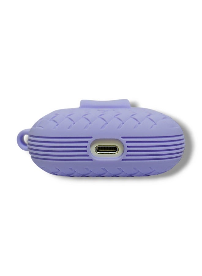 AirPods Pro Silicone Case with Stylish Ribbed Design - Light Purple  - Image 3