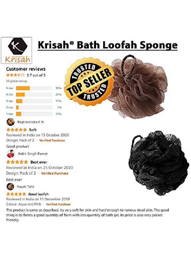 Krisah Bath Loofah/Luffa/Lofah Sponge Black Golden Color(Pack Of 2) - Image 4