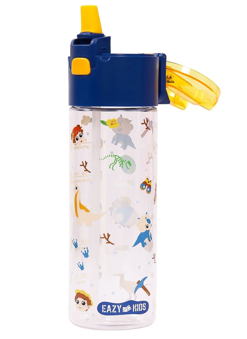 Eazy Kids - Tritan Water Bottle with Snack Box T-Rex Blue 450ml - Image 1