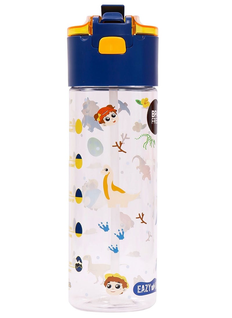 Eazy Kids - Tritan Water Bottle with Snack Box T-Rex Blue 450ml - Image 1