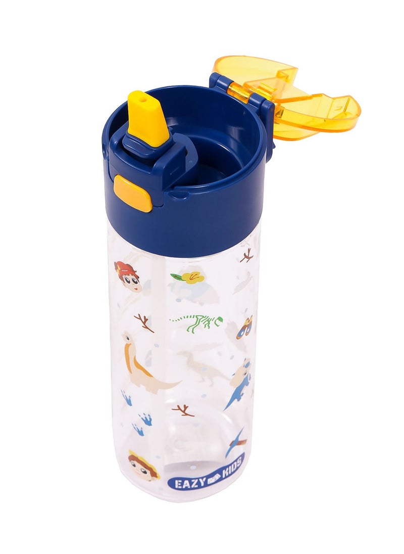 Eazy Kids - Tritan Water Bottle with Snack Box T-Rex Blue 450ml - Image 1