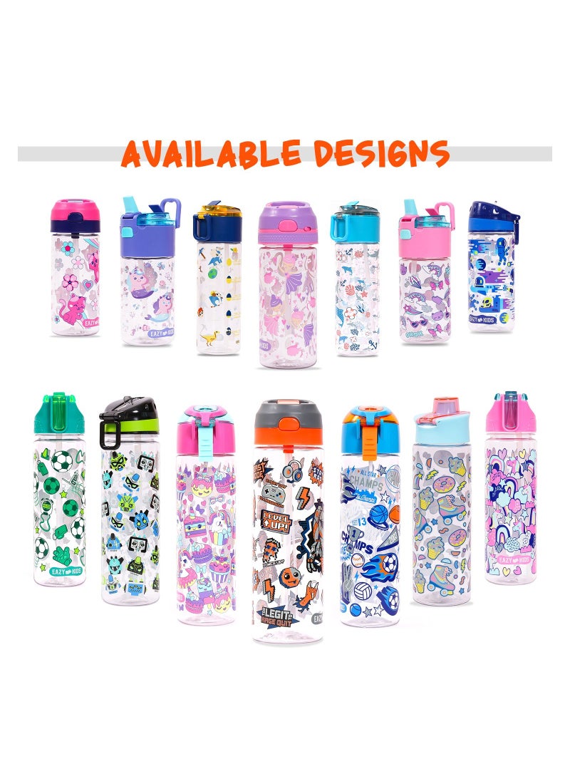 Eazy Kids - Tritan Water Bottle with Snack Box T-Rex Blue 450ml - Image 1