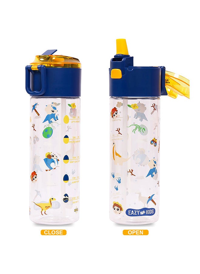 Eazy Kids - Tritan Water Bottle with Snack Box T-Rex Blue 450ml - Image 1