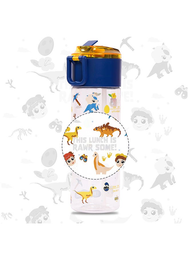 Eazy Kids - Tritan Water Bottle with Snack Box T-Rex Blue 450ml - Image 1