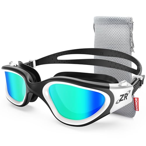 ZIONOR Swim Goggles, G1 Polarized Swimming Goggles UV Protection Anti-fog Adjustable Strap for Adult Men Women (Polarized Light Mirror Gold Lens) - Image 1