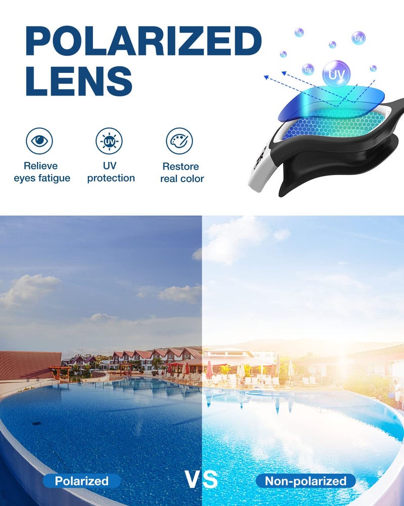 ZIONOR Swim Goggles, G1 Polarized Swimming Goggles UV Protection Anti-fog Adjustable Strap for Adult Men Women (Polarized Light Mirror Gold Lens) - Image 2