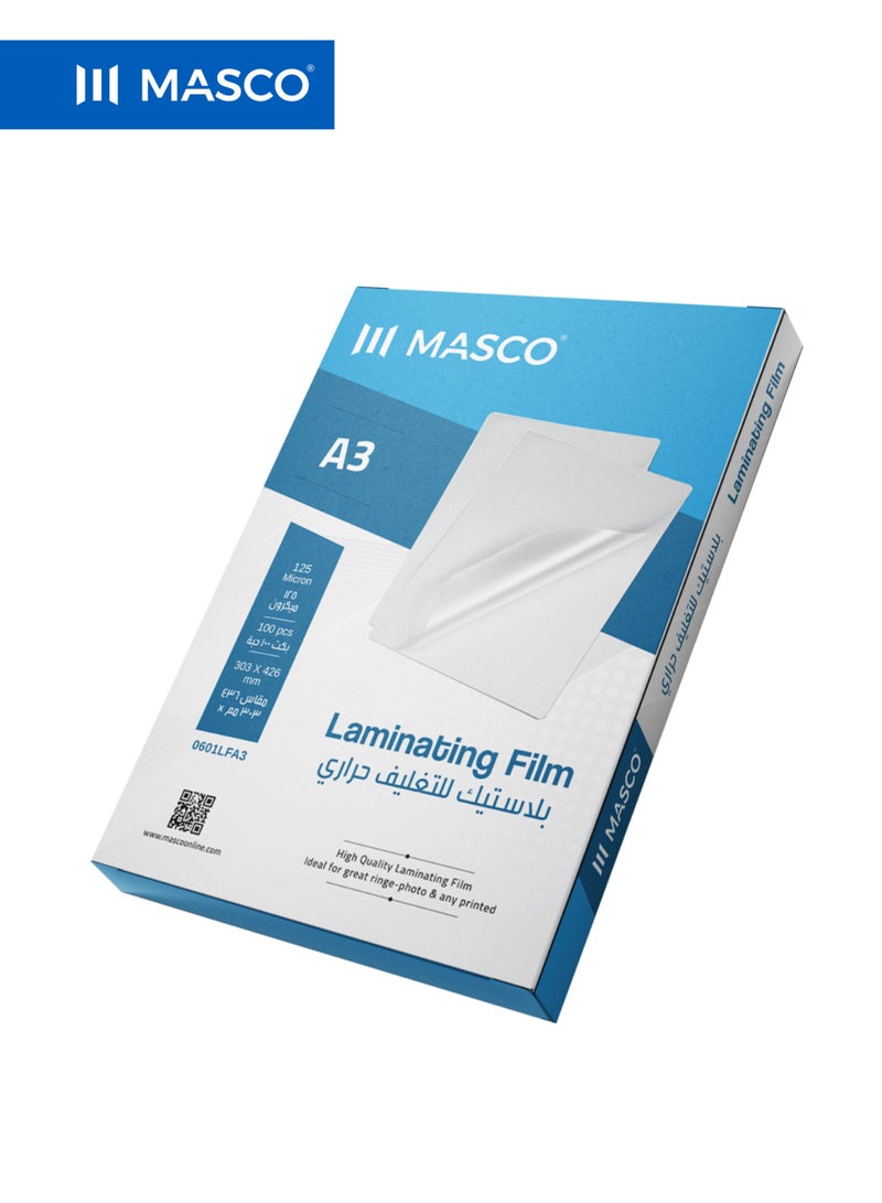 MASCO A3 Laminating Film 125 Micron, Thermal Lamination Sheets, 100 Pieces - Image 2