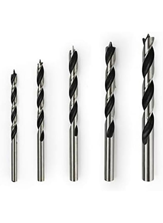 VTOOLS 5 Piece Drill Bit Set For Wood 4 5 6 8 And 10 Mm Blue Grey Vt3104 - Image 4