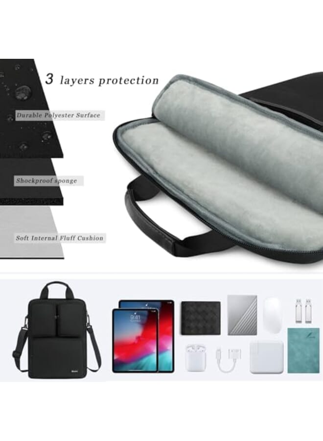 جوكوكيا حقيبة لاب توب 13 14.1 بوصة بثلاثة جيوب لماك بوك اير 13 بوصة ماك بوك برو ريتينا 14.1 بوصة حقيبة كمبيوتر محمول عبر الجسم حقيبة الكتف حقيبة رسول حقيبة حقيبة يد حقيبة حمل - Image 4