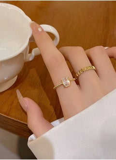 2 Pcs 18k Gold Plated Stainless Steel Ring For Women - pzsku/Z9D8C882AF403507F9DF6Z/45/_/1730752436/bf309dd0-3a2c-4d1f-b5b2-8be3dbfc6fed