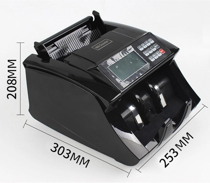 جيرزون ماكينة عد النقود، عداد الفواتير ذات القيمة، كشف التزييف بالأشعة فوق البنفسجية/المغنيسيوم/الأشعة تحت الحمراء، عد القيمة، أوضاع الإضافة والدفعة، شاشة LCD كبيرة، أسود - Image 2