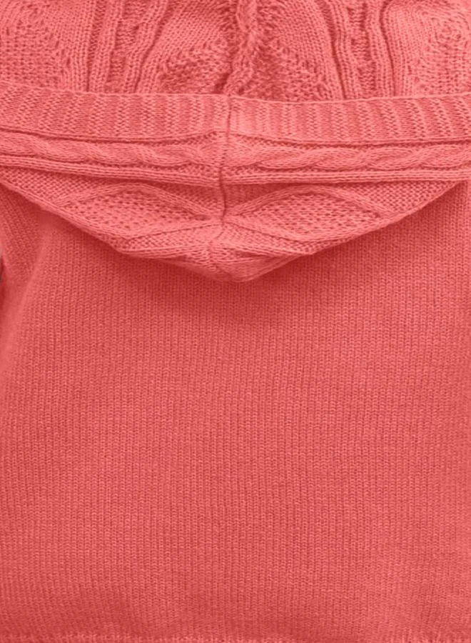 Take Two Take Two Plus Size Hooded Cable Knit Cardigan