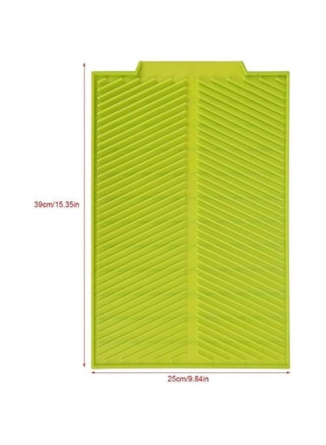 Rectangle Drying Dishes Pad Heat Resistant Slip Proof Tray, Silicone Drain Mat, Heat Resistant Multiple Usage Dish Mat for Kitchen Counter, and Easy to cleanse (ÂÌɫ), Silicone Drain M  - Image 4