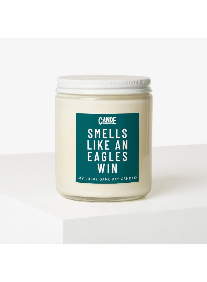 CE CRAFT Smells Like an Eagles Win Candle - Philly Football Inspired Scented Candle - Iced Vanilla Woods Fragrance - Hand-Poured Soy Wax - Gift for Eagles Fans, Home Decor, Man Cave, Game Day Essential - Image 2
