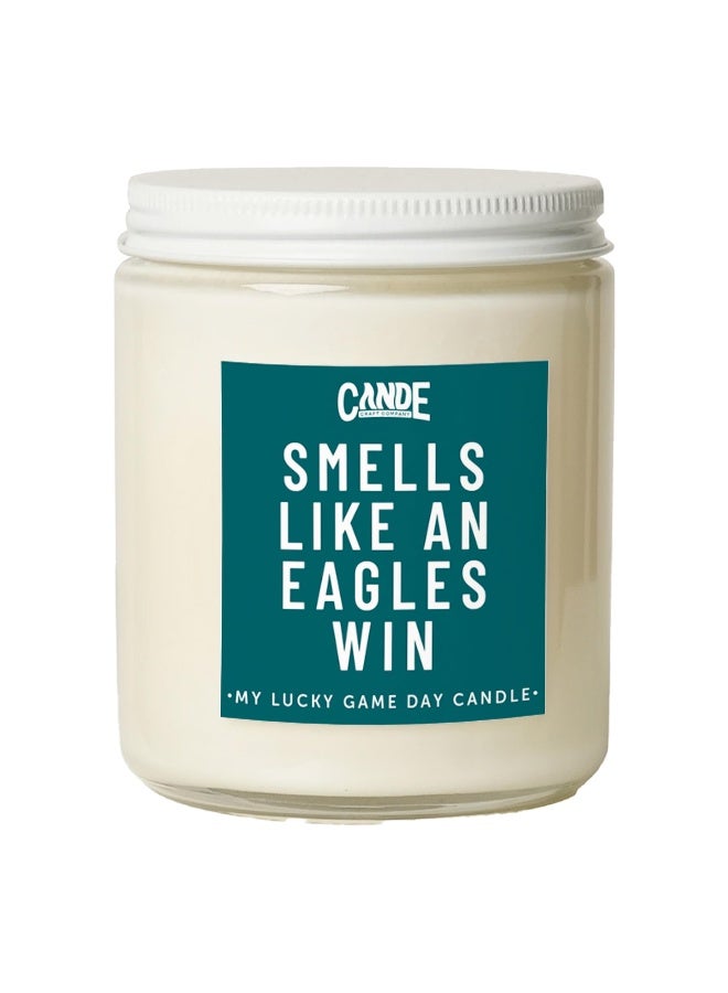 CE CRAFT Smells Like an Eagles Win Candle - Philly Football Inspired Scented Candle - Iced Vanilla Woods Fragrance - Hand-Poured Soy Wax - Gift for Eagles Fans, Home Decor, Man Cave, Game Day Essential - Image 1