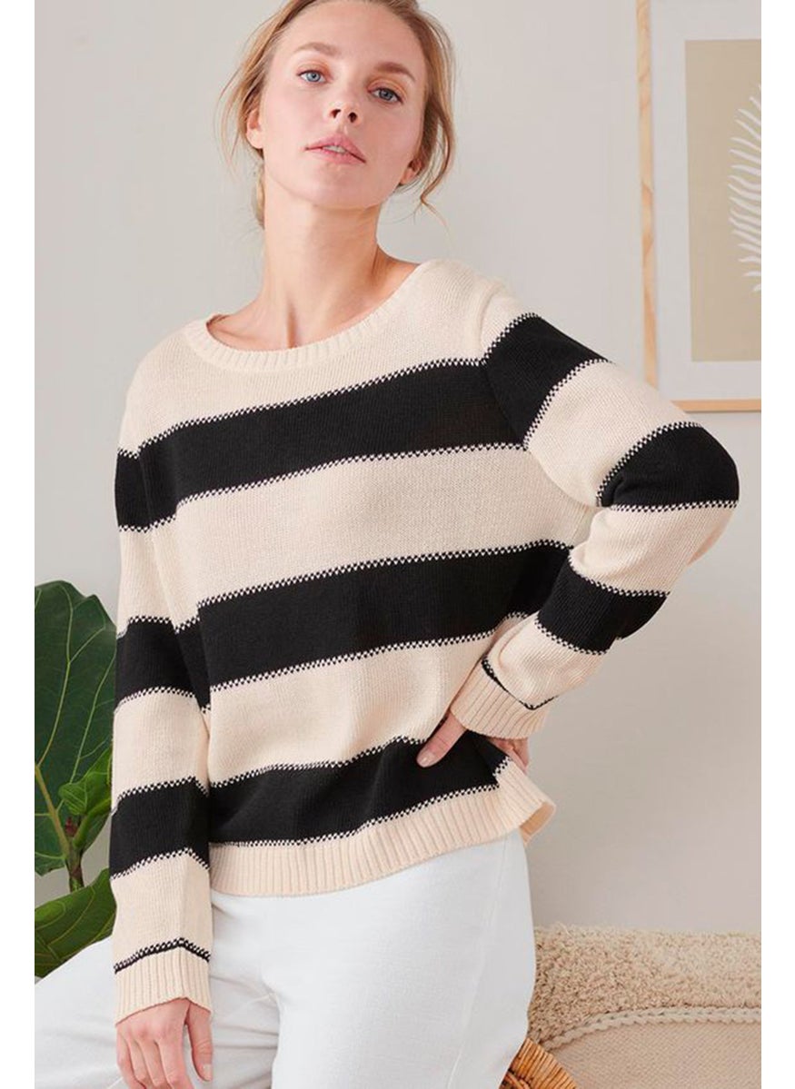 Tchibo - Women Boat Neck Long Sleeve Sweater, Cream - Image 1