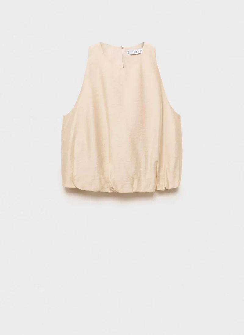 Mango  lyocell-blend top with puffed hem for Women | Best Price UAE
