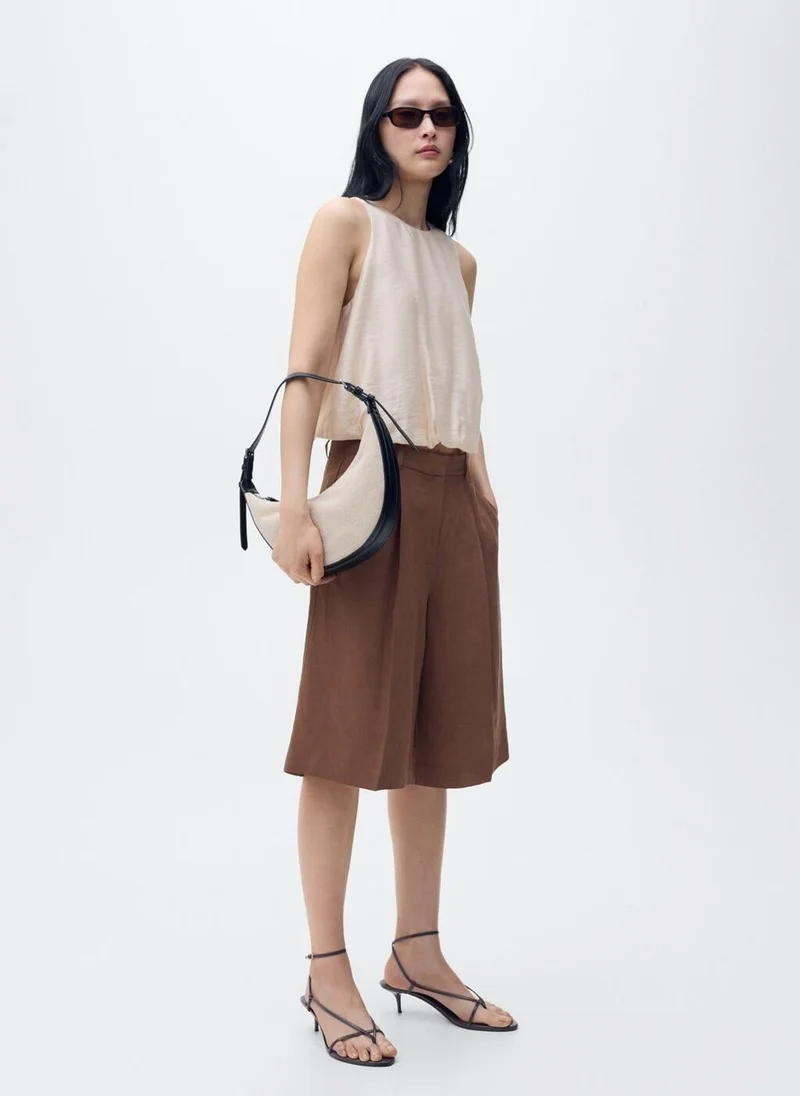 Mango  lyocell-blend top with puffed hem for Women | Best Price UAE