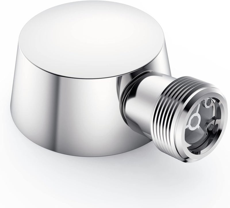 Lavatrum Solid Brass Round Wall Supply Elbow, Check Valve Included - Polished Chrome - Image 2