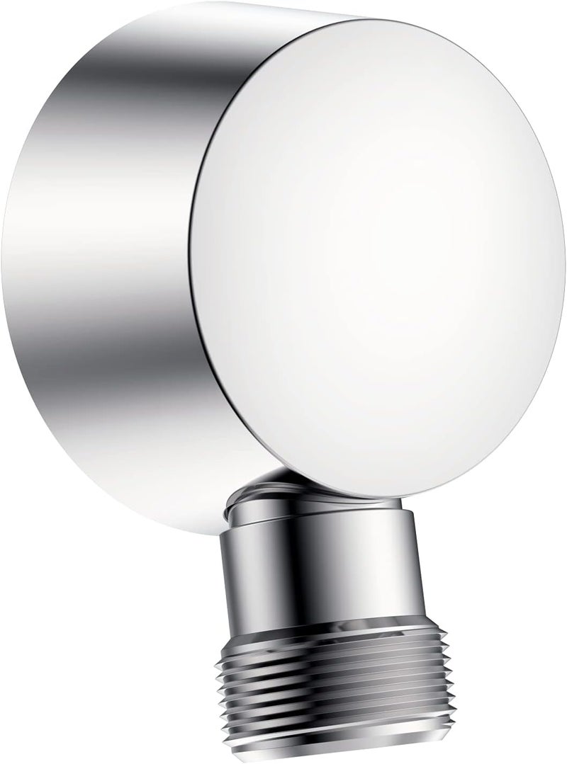Lavatrum Solid Brass Round Wall Supply Elbow, Check Valve Included - Polished Chrome - Image 1