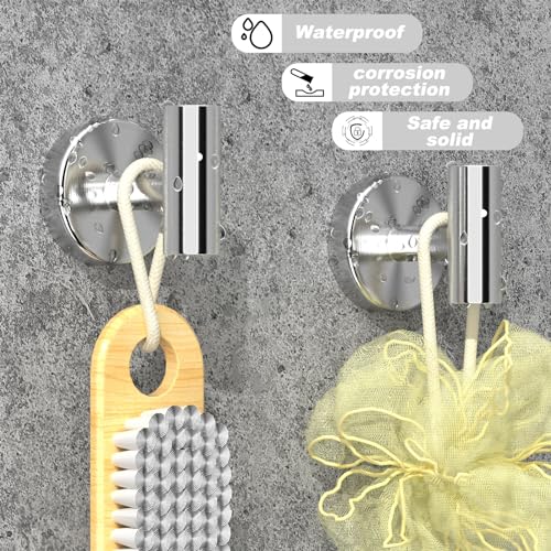 stusgo 4 Pack Silver Towel Hooks, Towel Hook for Wall Mounted Stainless Steel Bathroom Towel Hook for Hanging, Brushed Silver Bathroom Hooks for Towels - Image 5