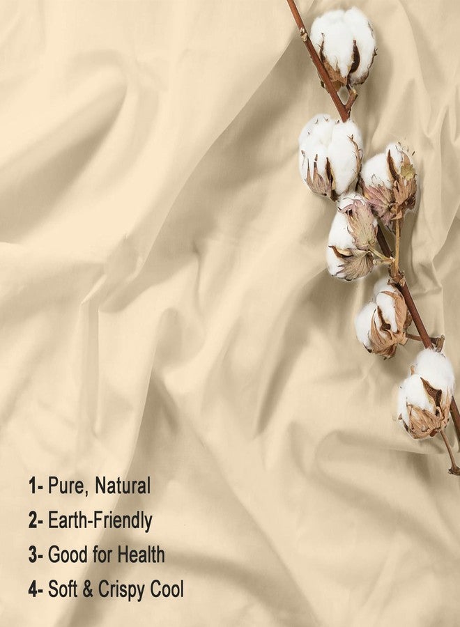 RUVANTI 100% Cotton Full Size Bed Sheets, 4 Pieces, Soft & Breathable Percale Weave Bedding, Deep Pocket 16", Hotel Standard, Crisp Cool Feel, Durable, Perfect Sheet Set Dyed, Beige - Image 5
