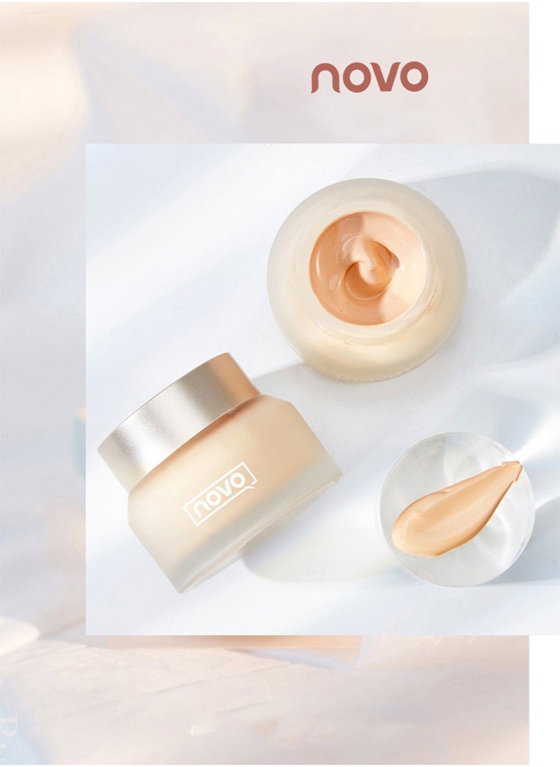 Novo Light Foundation Cream, Moisturizing Long Lasting Waterproof Face Makeup Foundation, Natural Foundation, Brightening Full Coverage Concealer, Even Skin Tone 30g  - Image 2