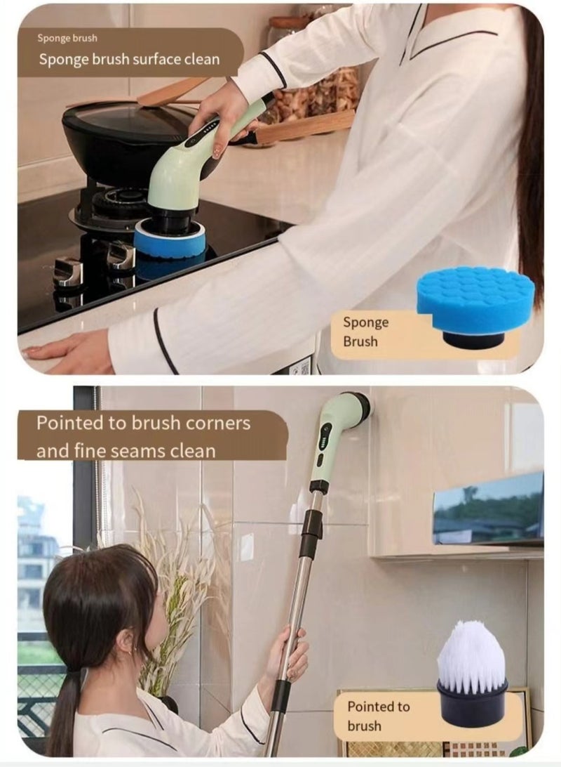 اللاسلكية الكهربائية الدوارة فرشاة تنظيف ، 3 رؤساء فرشاة قابلة للاستبدال - 50 دقيقة وقت العمل ، 3 أحجام قابل للتعديل ، 2 سرعة قابل للتعديل ، حمام ، دش ، حمام ، مطبخ - Image 3