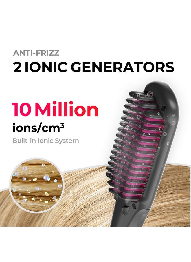 TYMO One-Step Hair Straightening Brush With Negative Ions, Ceramic Heating, 16 Temperature Settings, Lcd Display, And Anti-Scald Safety Design For All Ages  - Image 3