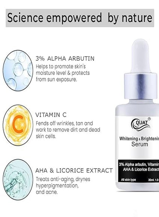 QUAT Skin Brightening Serum With 3% Alpha arbutin,Vitamin C,AHA & Licorice Extract (30 ml) (New) - Image 2