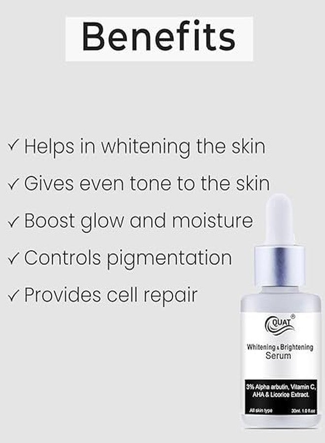 QUAT Skin Brightening Serum With 3% Alpha arbutin,Vitamin C,AHA & Licorice Extract (30 ml) (New) - Image 3