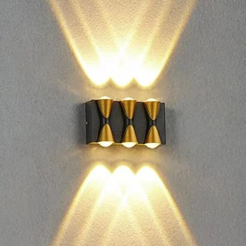 fizzytech ضوء حائط خارجي LED مقاوم للماء IP65 6W - مصباح حائط ألمنيوم حديث للحديقة، الشرفة، الفناء - إضاءة خارجية زخرفية فاخرة (جديد 6 وايت دافئ) - Image 1