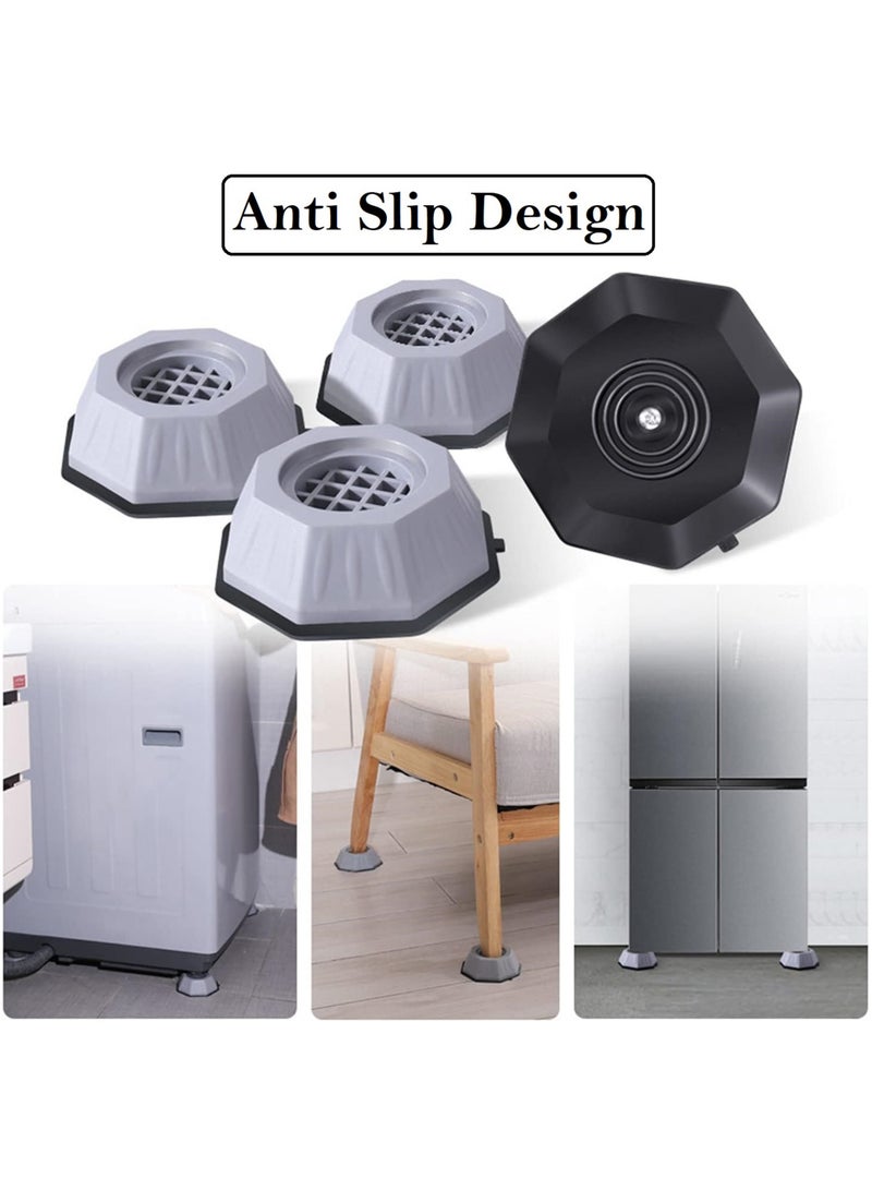 HIAS Premium Anti Vibration Pads for Washing Machine & Dryer, 4PCS Heavy Duty Shock Absorbing Non-Slip Rubber Feet, Noise Reduction & Anti Walking Stabilizer, Floor Protection Support Pads for Washer, Refrigerator & Furniture - Image 3