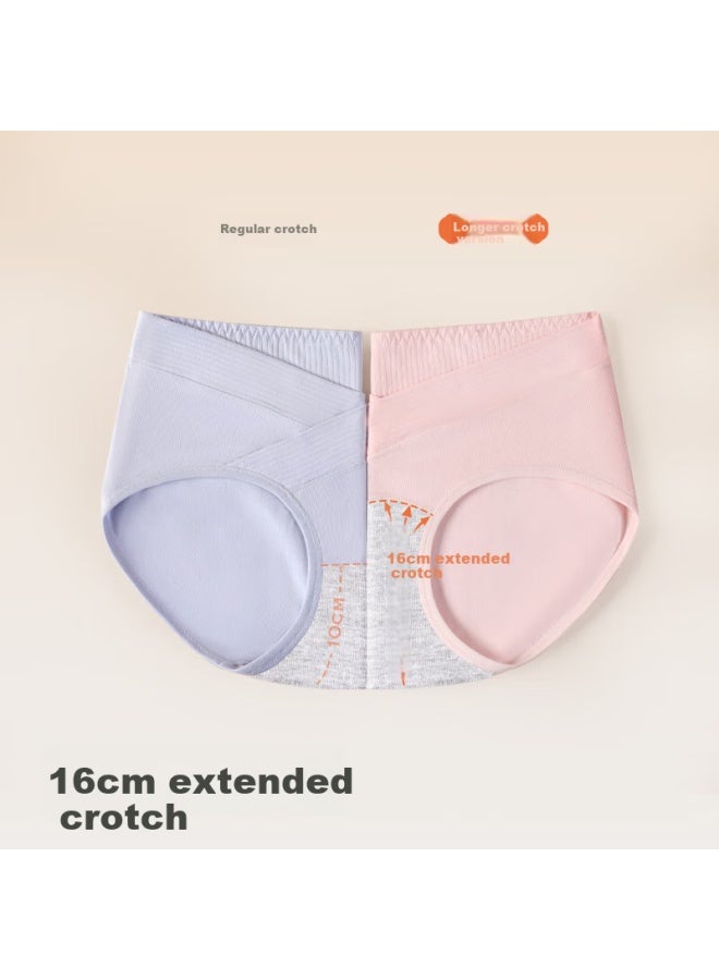 Madallo Maternity Underwear Pure Cotton Antibacterial Extended Crotch Early, Middle, And Late Pregnancy Low Waist Triangle Panties For Pregnancy Period - Image 3