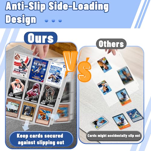 Kitoyz 1800 Pocket Trading Card Sleeves - Double-Sided, Clear for 3-Ring Binder, Game, Sports & Business Cards - Image 4