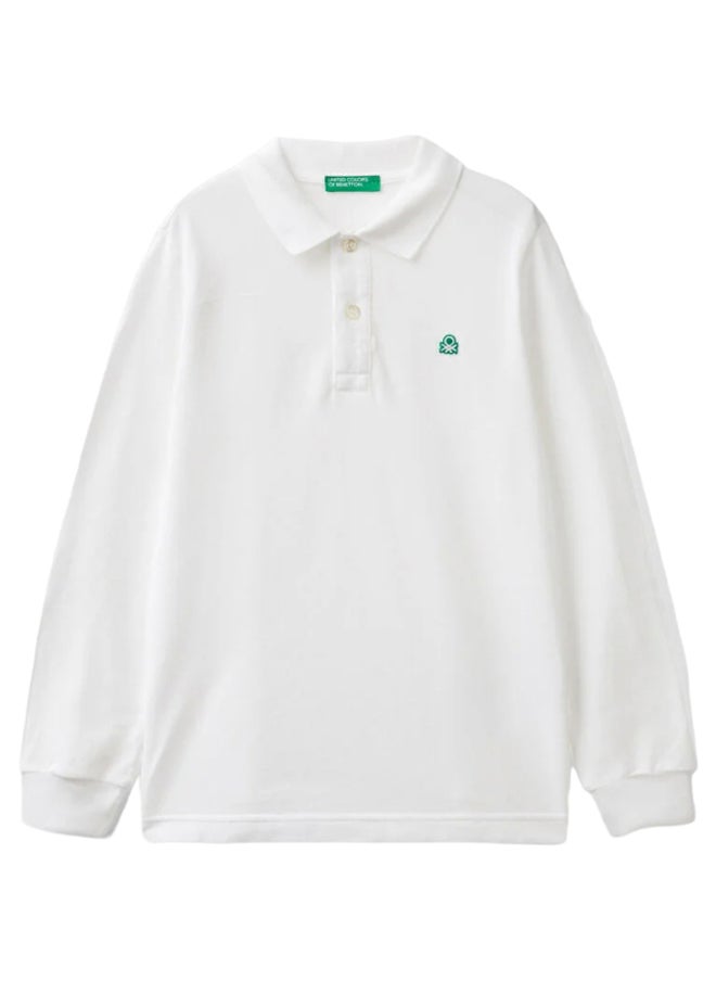 Benetton - Slim fit long sleeve polo shirt - Image 1