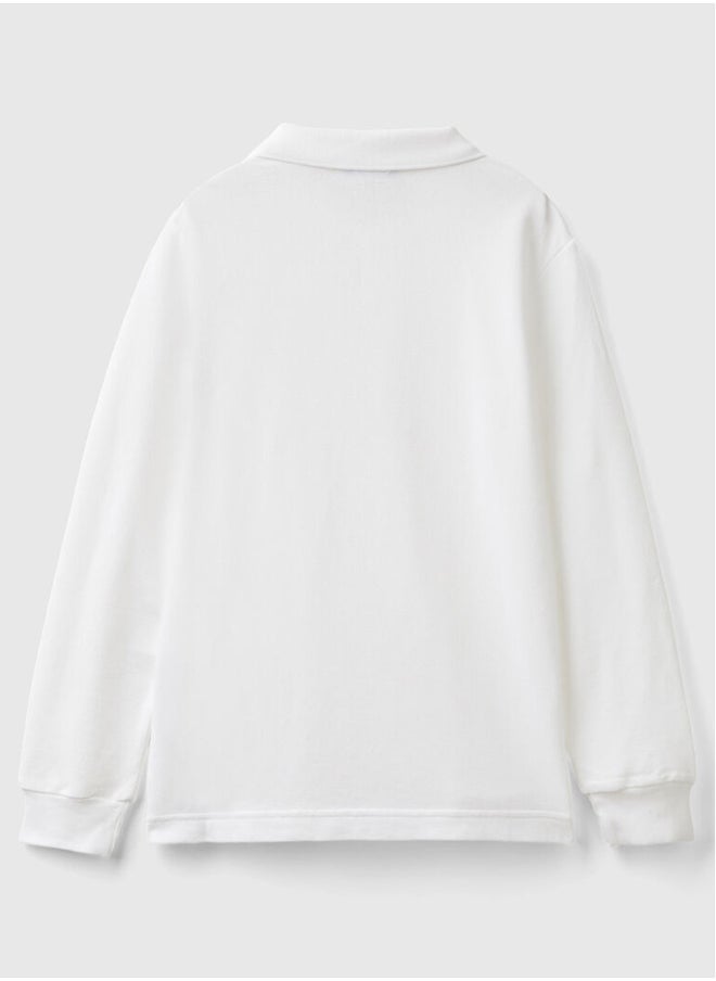 Benetton - Slim fit long sleeve polo shirt - Image 1