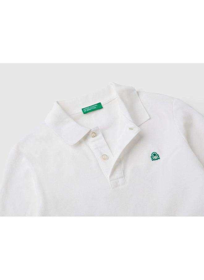 Benetton - Slim fit long sleeve polo shirt - Image 1