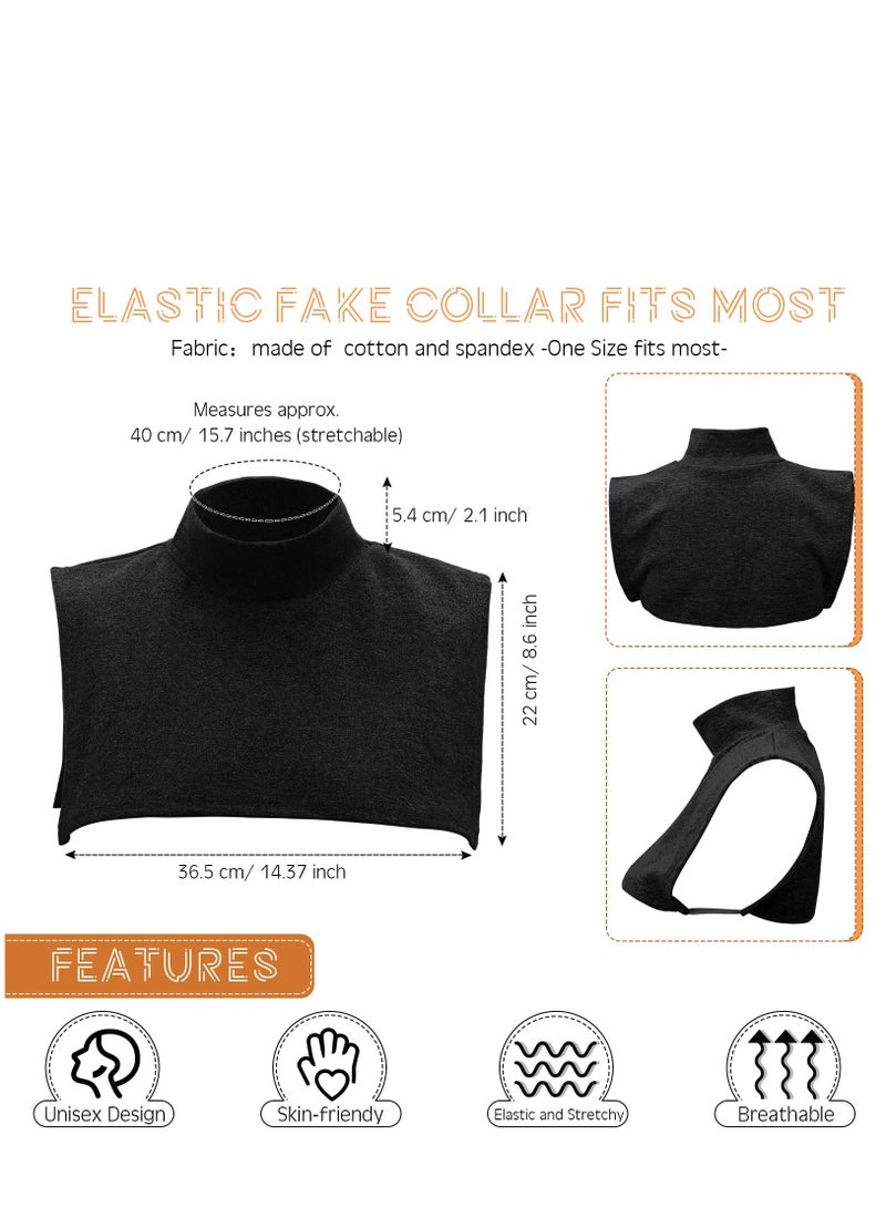 Excefore Fake Turtleneck Detachable Collars Set Half Top Mock Blouse Collar for Women Men - Image 2