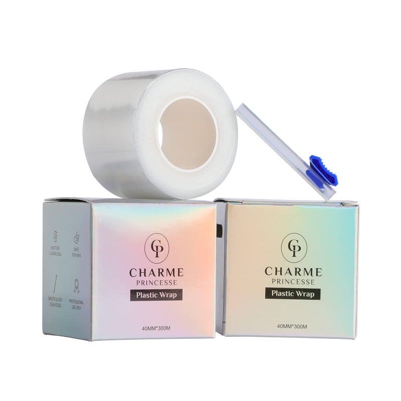 Charme Princesse 2 Pack Disposable Eyebrow Tattoo Plastic Wrap 300 Meters Preservative Film Permanent Eyebrow Makeup Supplies for Eyebrow Lips TA628-2 - Image 1
