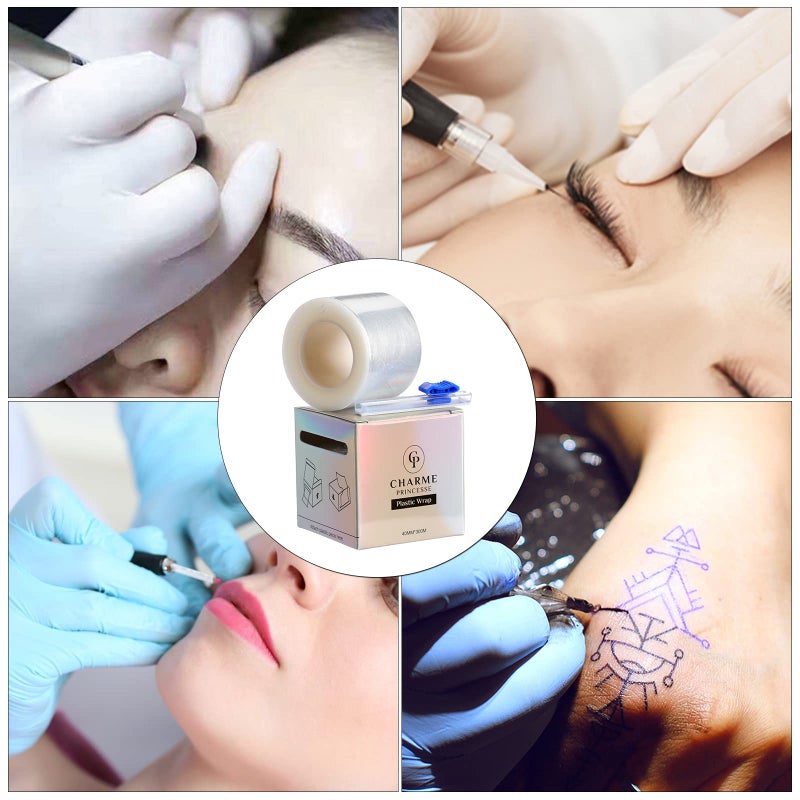 Charme Princesse 2 Pack Disposable Eyebrow Tattoo Plastic Wrap 300 Meters Preservative Film Permanent Eyebrow Makeup Supplies for Eyebrow Lips TA628-2 - Image 2