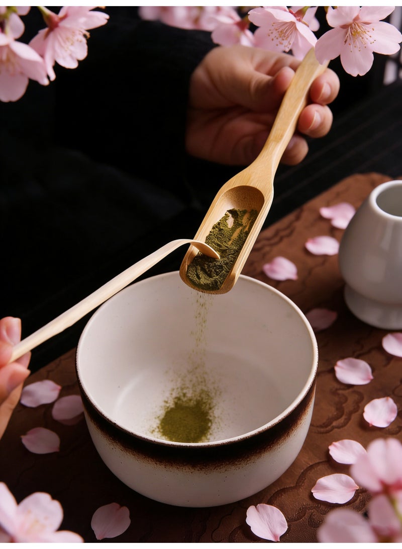 GuRiver 6 Piece Matcha Tea Set Matcha Whisk Kit Matcha Ceramic Bowl Matcha Whisk, White Whisk Holder Stainless Steel Tea Sifter Traditional Scoop Perfect Set to a Traditional of Matcha Tool - Image 2