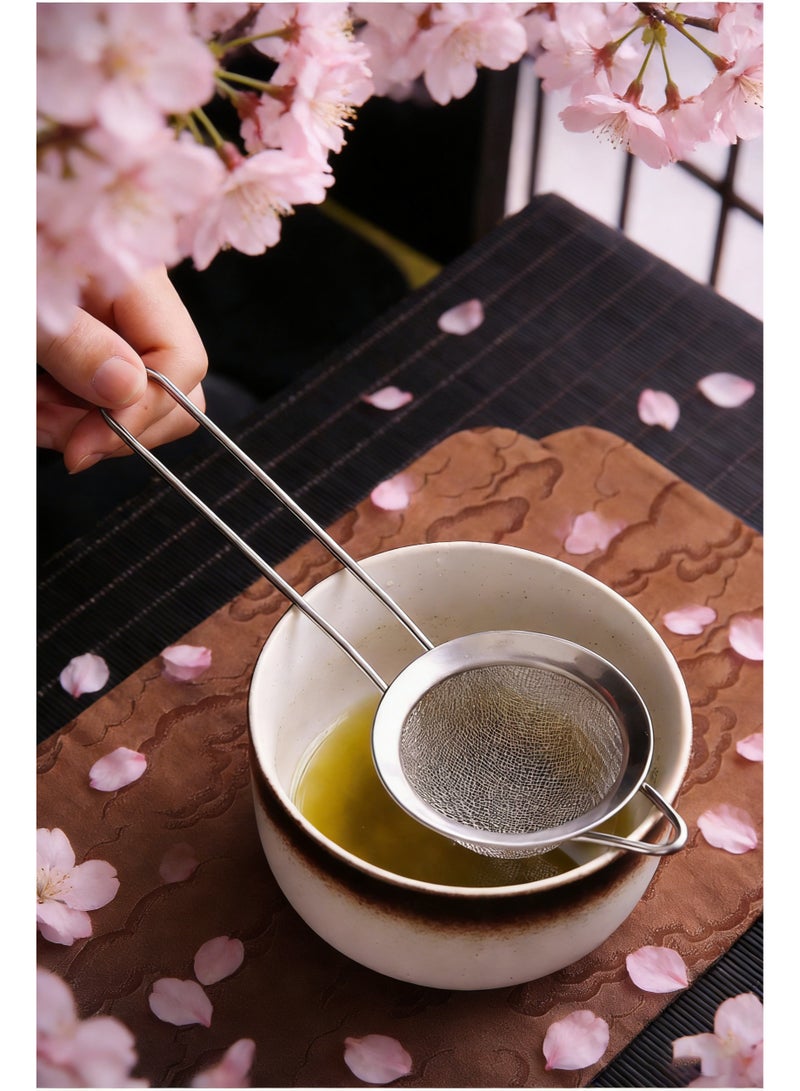 GuRiver 6 Piece Matcha Tea Set Matcha Whisk Kit Matcha Ceramic Bowl Matcha Whisk, White Whisk Holder Stainless Steel Tea Sifter Traditional Scoop Perfect Set to a Traditional of Matcha Tool - Image 3